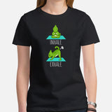 Adorable Chameleon Yoga T-Shit - Reptile Addict & Charm Shirt - Ideal Gift for Lizard Dad/Mom & Owner - Amphibians, Lacertilia Shirt - Black, Women