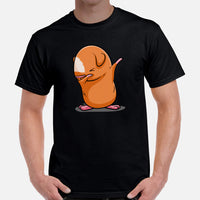 Adorable Dabbing Brown Guinea Pig T-Shirt - Furry Potato Tee - Cavy Whisperer & Lovers Tee - Gift for Rodent Dad/Mom & Pet Owners - Black, Men