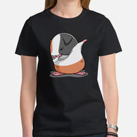 Adorable Dabbing Guinea Pig T-Shirt - Furry Potato Shirt - Cavy Whisperer & Lovers Tee - Ideal Gift for Rodent Dad/Mom & Pet Owners - Black, Women