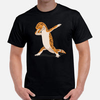 Adorable Dabbing Leopard Gecko T-Shit - Gift for Lizard Dad/Mom & Lovers - Reptile Addict & Charm Shirt - Amphibians, Lacertilia Shirt - Black, Men