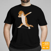 Adorable Dabbing Leopard Gecko T-Shit - Gift for Lizard Dad/Mom & Lovers - Reptile Addict & Charm Shirt - Amphibians, Lacertilia Shirt - Black, Plus Size