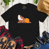 Adorable Guinea Pig Yoga Pose T-Shirt - Furry Potato Shirt - Cavy Whisperer & Lovers Tee - Ideal Gift for Rodent Dad/Mom & Pet Owners - Black