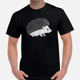 Adorable Hedgehog T-Shirt - Porcupine Shirt - Ideal Gift for Hedgie Dad/Mom & Pet Lovers - Rodent, Spiky Mammal & Woodland Animal Tee - Black, Men