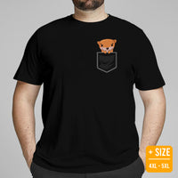 Adorable Otter In Pocket T-Shirt - Mustalid Shirt - Marine Mustaline Mammal Tee - Ideal Gift for Mustalidae, River & Sea Otter Lovers - Black, Plus Size