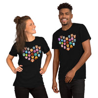 Camping T-Shirt - Presents, Gift Ideas for Bird & Nature Lovers, Birdwatchers, Birders - Happy Campers Shirt - Heart Shaped Woodsy Owl Tee - Black, Unisex