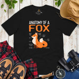 Adorable Red Fox Boho Shirt - Anatomy of A Fox Furry Fandom T-Shirt - Embrace Your Foxy Side - Gift for Fox Lover & Nature Enthusiast - Black