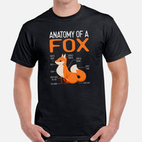 Adorable Red Fox Boho Shirt - Anatomy of A Fox Furry Fandom T-Shirt - Embrace Your Foxy Side - Gift for Fox Lover & Nature Enthusiast - Black, Men