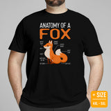 Adorable Red Fox Boho Shirt - Anatomy of A Fox Furry Fandom T-Shirt - Embrace Your Foxy Side - Gift for Fox Lover & Nature Enthusiast - Black, Plus Size