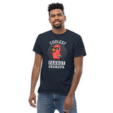 Camping & Hiking T-Shirt - Presents, Gift Ideas for Bird & Nature Lovers, Birdwatchers, Birders - Parrot Shirt - Coolest Parrot Grandpa Tee - Navy