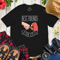 Camping & Hiking T-Shirt - Presents, Gift Ideas for Bird & Nature Lovers, Birdwatchers, Birders - Parrot Shirt - Best Friends For Life Tee - Black