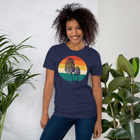 Camping & Hiking T-Shirt - Mushroom Shirt - Presents, Gift Ideas for Campers & Hikers, Nature Lovers - Vintage Morel Fungi Graphic T-Shirt - Navy