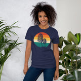 Camping & Hiking T-Shirt - Mushroom Shirt - Presents, Gift Ideas for Campers & Hikers, Nature Lovers - Vintage Morel Fungi Graphic T-Shirt - Navy