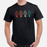 Camping & Hiking T-Shirt - Mushroom Shirt - Presents, Gift Ideas for Campers & Hikers, Nature Lovers - 80s Retro Morel Mushroom T-Shirt - Black, Men