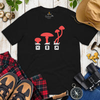 Camping & Hiking T-Shirt - Mushroom Shirt - Presents, Gift Ideas for Campers, Outdoorsmen, Hikers, Nature Lovers - Psilocybe Fungi T-Shirt - Black