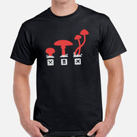 Camping & Hiking T-Shirt - Mushroom Shirt - Presents, Gift Ideas for Campers, Outdoorsmen, Hikers, Nature Lovers - Psilocybe Fungi T-Shirt - Black, Men