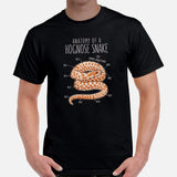 Camping & Snakes Shirt - Ball Python T-Shirt - Gifts for Outdoorsmen, Nature Lovers - Danger Noodle Shirt - Anatomy of Hognose Snake Shirt - Black, Men