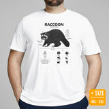 Anatomy of A Raccoon T-Shirt - Trash Panda & Street Cat Shirt - Gift for Raccoon Lovers - Wildlife Rescue & Biology, Zoology Shirt - White, Plus Size