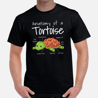 Anatomy of A Tortoise T-Shirt - Loggerhead, Land, Sea & Nautical Turtle Shirt - Reptile Shirt - Gift for Turtle Dad/Mom & Lovers - Black, Men