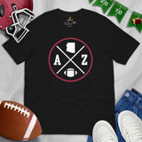 Arizona Football Emblem Fanatic Vintage Graphic T-Shirt: Retro Style, Ideal Gifts for Him & Her, Football Fans - Game Day Shirt - Black