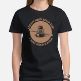 Astronaut Kayaking Outer Space T-Shirt - Embrace The Lake & River Life - I Just Need Kayak Tee - Gift for Avid Paddlers, Nature Lovers - Black, Women