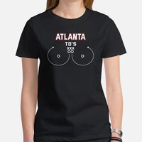 Atlanta TD's T-Shirt - Funny Football Fanatic Shirt: Ideal Gifts for Football Moms, Fans & Supporters - Sarcastic Game Day Shirt - Black, Women