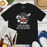 Australian Shepherd Dog Clothes - Canine Tee Shirts For Humans - Gifts for Dog Lovers - I Love My Books Like I Love My Coffee T-Shirt - Black