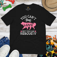 Australian Shepherd Dog Clothes - Canine Tee Shirts For Humans - Gifts for Dog Lovers - You Can't Buy Love But You Can Rescue It Shirt - Black