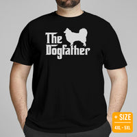 Australian Shepherd Dog Themed Clothes, Attire - Funny Canine Tee Shirts For Humans - Gifts for Dog Dads & Lovers - The Dogfather Shirt - Black, Plus Size