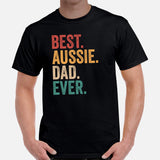 Australian Shepherd Dog Themed Clothes - Canine Tee Shirts For Humans - Gifts for Dog Dads & Lovers - Vintage Best Aussie Dad Ever Tee - Black, Men