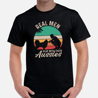 Australian Shepherd Dog Themed Clothes - Canine Tee Shirts For Humans - Gifts for Dog Lovers - Real Men Play With Their Aussies T-Shirt - Black, Men