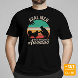 Australian Shepherd Dog Themed Clothes - Canine Tee Shirts For Humans - Gifts for Dog Lovers - Real Men Play With Their Aussies T-Shirt - Black, Plus Size