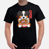 Australian Shepherd Dog Themed Clothes - Funny Canine Tee Shirts For Humans - Gifts for Sushi & Dog Lovers - Cute Ramen Noodles T-Shirt - Black, Men