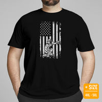 Baseball T-Shirt - Gift Ideas for Him & Her, Baseball Lovers & Enthusiasts - Vintage Catcher US Flag Themed  Shirt - Game Day Tee - Black, Plus Size