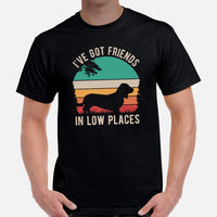 Basset Hound Dog Themed Clothes & Attire - Canine Tee Shirts For Humans - Gifts for Dog Lovers - I've Got Friends In Low Places T-Shirt - Black, Men
