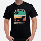 Basset Hound Dog Themed Clothes & Attire - Canine Tee Shirts For Humans - Gifts for Dog Lovers - I've Got Friends In Low Places T-Shirt - Black, Men