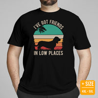 Basset Hound Dog Themed Clothes & Attire - Canine Tee Shirts For Humans - Gifts for Dog Lovers - I've Got Friends In Low Places T-Shirt - Black, Plus Size