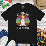 Basset Hound Dog Themed Clothes & Attire - Canine Tee Shirts For Humans - Gifts for Dog Lovers - My Therapist Has Fur And Paws T-Shirt - Black