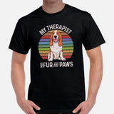 Basset Hound Dog Themed Clothes & Attire - Canine Tee Shirts For Humans - Gifts for Dog Lovers - My Therapist Has Fur And Paws T-Shirt - Black, Men