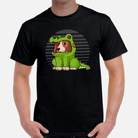 Basset Hound Dog Themed Clothes & Attire - Cute Dinosaur Costume T-Shirt - Funny Canine Tee Shirts For Humans - Gifts for Dog Lovers - Black, Men