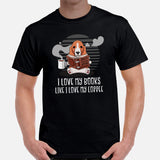 Basset Hound Dog Themed Clothes - Canine Tee Shirts For Humans - Gifts for Dog Lovers - I Love My Book Like I Love My Coffee T-Shirt - Black, Men