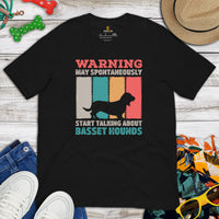 Basset Hound Dog Themed Clothes - Canine Tee Shirts For Humans - Gifts for Dog Lovers - May Start Talking About Basset Hounds T-Shirt - Black