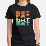 Bat 80s Retro Aesthetic T-Shirt - Flying Fox Shirt - Night Shift Shirt - Ideal Gift for Bat & Animal Lover - Biology & Zoology Shirt - Black, Women