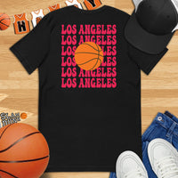 Bday & Christmas Gift Ideas for Basketball Lover, Coach & Player - Senior Night, Game Outfit - Los Angeles B-ball Fanatic T-Shirt - Black