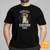 Beagle Dog Themed Clothes & Attire - Gifts for Dog Dads & Lovers - Funny Canine Tee Shirts For Humans - Coolest Beagle Dad T-Shirt - Black, Plus Size