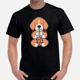 Beagle Dog Themed Clothes & Attire - Gifts for Dog Lovers - Funny Canine Tee Shirts For Humans - Beagle Enjoying A Bubble Tea Cup Shirt - Black, Men