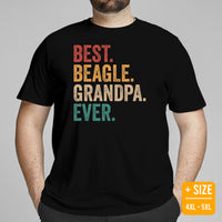 Beagle Dog Themed Clothes & Attire - Gifts for Dog Lovers - Funny Canine Tee Shirts For Humans - Best Beagle Grandpa Ever T-Shirt - Black, Plus Size