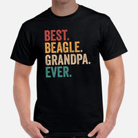 Beagle Dog Themed Clothes & Attire - Gifts for Dog Lovers - Funny Canine Tee Shirts For Humans - Best Beagle Grandpa Ever T-Shirt - Black, Men