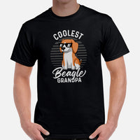 Beagle Dog Themed Clothes & Attire - Gifts for Dog Lovers - Funny Canine Tee Shirts, Outfit For Humans - Coolest Beagle Grandpa T-Shirt - Black, Men