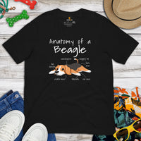 Beagle Dog Themed Clothes & Attire - Gifts for Dog Moms, Dads & Lovers - Canine Tee Shirts For Humans - Anatomy of A Beagle T-Shirt - Black