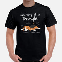 Beagle Dog Themed Clothes & Attire - Gifts for Dog Moms, Dads & Lovers - Canine Tee Shirts For Humans - Anatomy of A Beagle T-Shirt - Black, Men